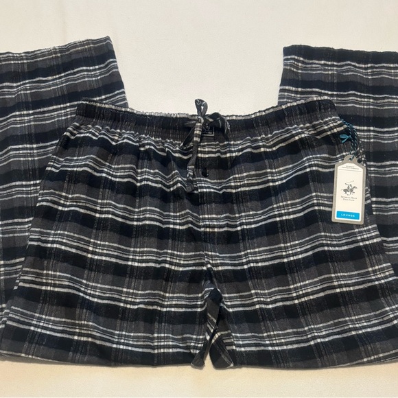Beverly Hills Polo Club Men’s Large Flannel Lounge Pants BLK/Gry/WHT Sleepwear - Picture 5 of 7
